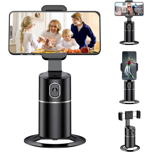 Automatic Face Tracking Phone Holder Tripod, No App Required, 360 ° Rotation Smart Face Body Tracking Tripod Selfie Phone Camera Install Phone Holder, Suitable for Tiktok, Vlog, Live Streaming, Youtube Videos