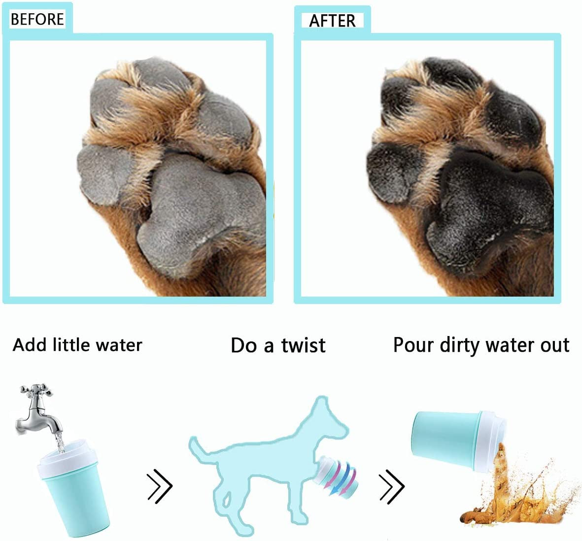 Ultimate Pet Paw Cleaner - Effortless Dog Foot Washer for Muddy Paws, Easy to Assemble & Disassemble!